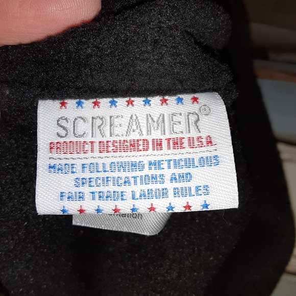 SCREAMER FLEECE HAT BLACK W/  MULTI COLORED POMPOM - Picture 3 of 7